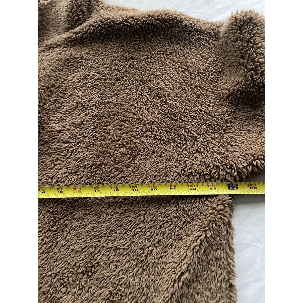 Z Supply Sherpa Teddy Coat Womens Small Relaxed Fit Fuzzy Over Coat Brown - Picture 3 of 6